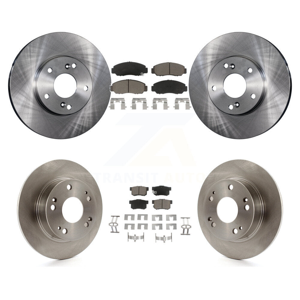 Front Rear Disc Brake Rotors And Ceramic Pads Kit For Honda Accord