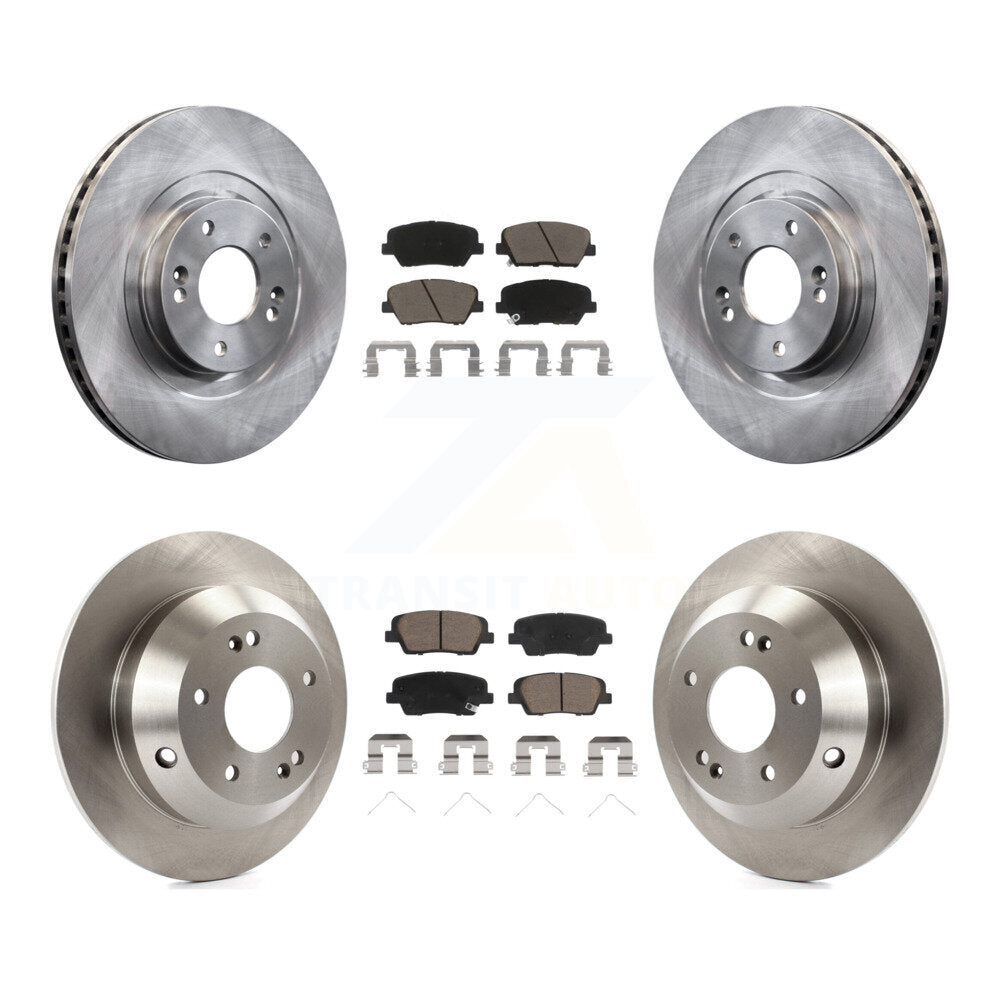 Front Rear Brake Rotors & Ceramic Pad Kit For Kia Sorento Hyundai Santa Fe Sport