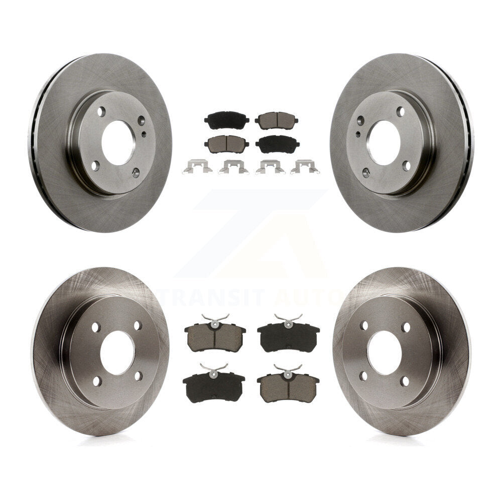 Front Rear Disc Brake Rotors And Ceramic Pads Kit For Ford Fiesta