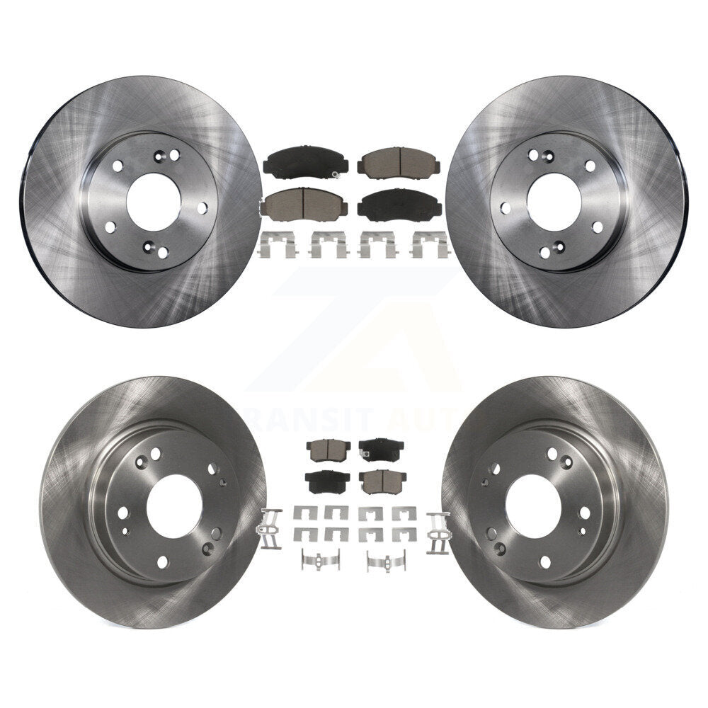 Front Rear Disc Brake Rotors And Ceramic Pads Kit For Acura CSX