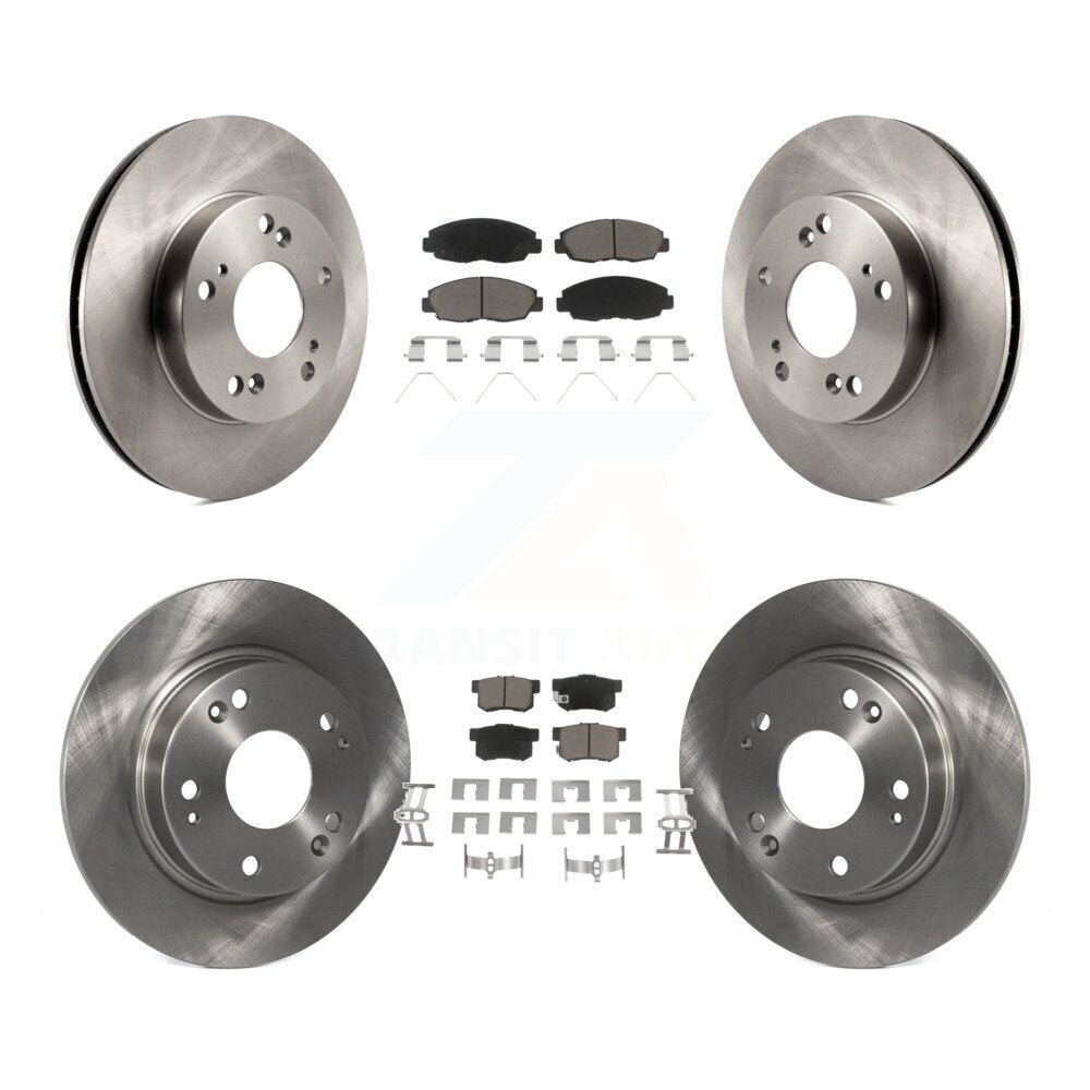 Front Rear Disc Brake Rotors And Ceramic Pads Kit For Honda Civic