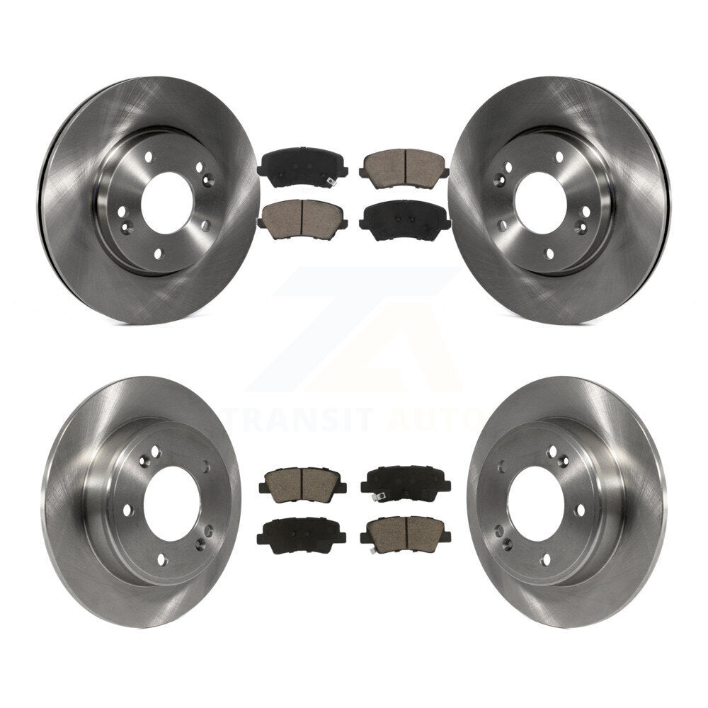 Front Rear Disc Brake Rotors And Ceramic Pad Kit For Hyundai Veloster Elantra GT