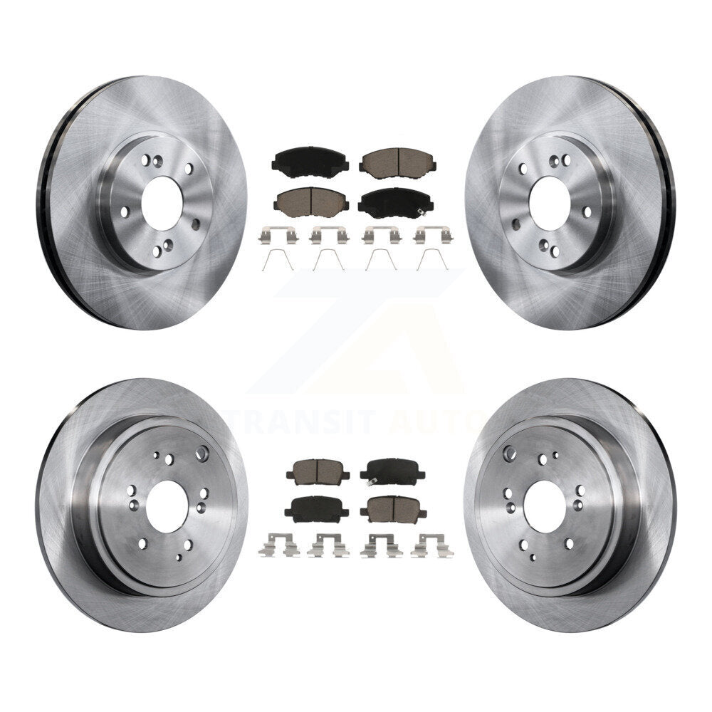 [Front+Rear] 2003-2008 Honda Pilot Premium OE Brake Rotors & Ceramic Pads Kit For Max Braking
