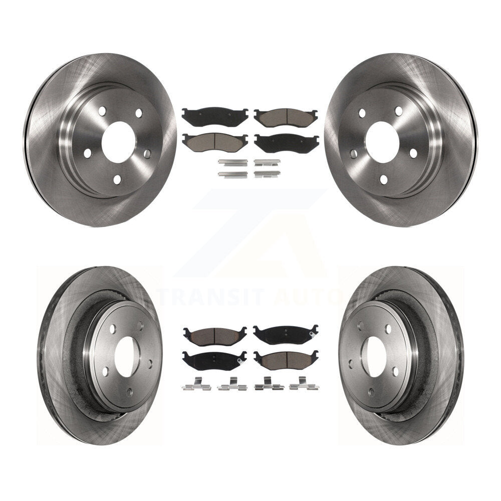 Front Rear Disc Brake Rotors And Ceramic Pads Kit For Dodge Ram 1500