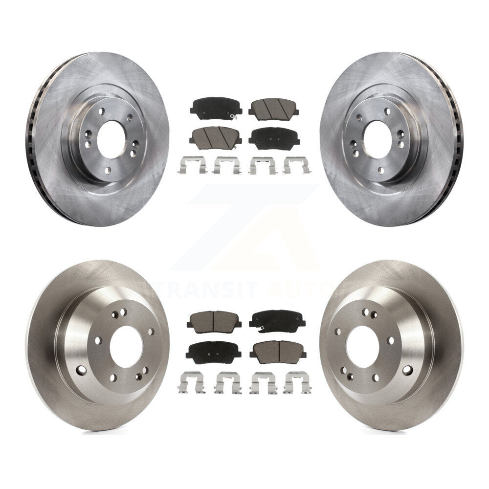 Front Rear Brake Rotors & Ceramic Pad Kit For Hyundai Santa Fe Sport Kia Sorento