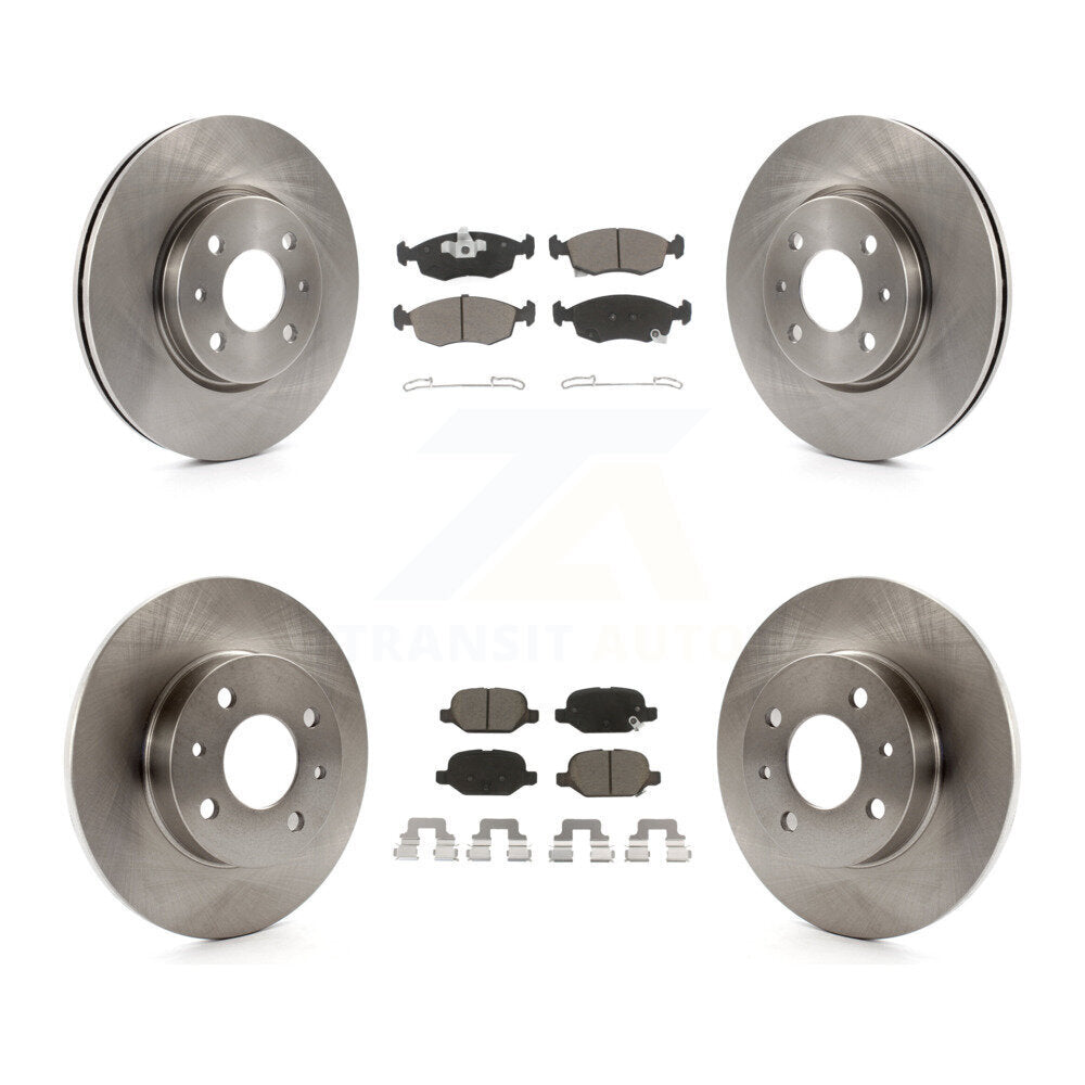 Front Rear Disc Brake Rotors And Ceramic Pads Kit For Fiat 500