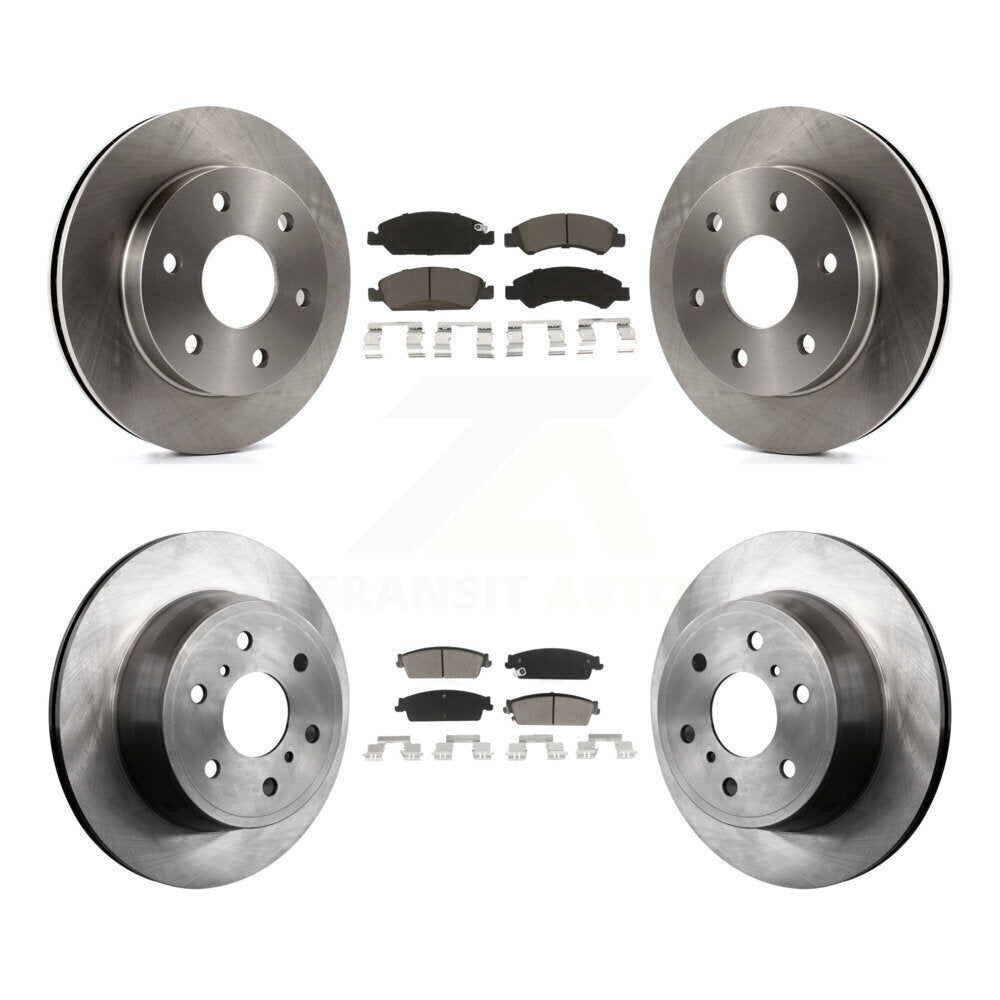 Front Rear Brake Rotor Ceramic Pad Kit For 2007 GMC Sierra 1500 Disc rear brakes