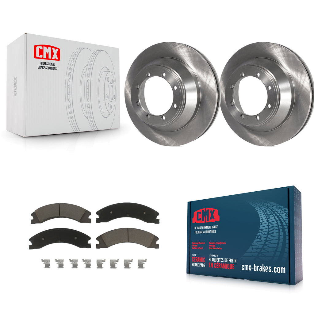 Rear Disc Brake Rotors And Ceramic Pads Kit For Ford E-450 Super Duty