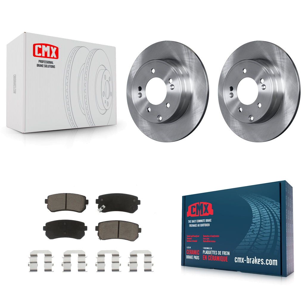 Rear Disc Brake Rotors And Ceramic Pad Kit For Hyundai Sonata Tucson Kia Cadenza