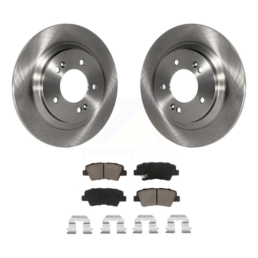 Rear Disc Brake Rotors And Ceramic Pad Kit For Kia Optima Hyundai Sonata Soul EV