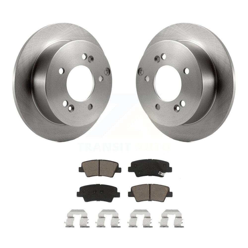 Rear Disc Brake Rotors And Ceramic Pads Kit For Hyundai Sonata 2.4L