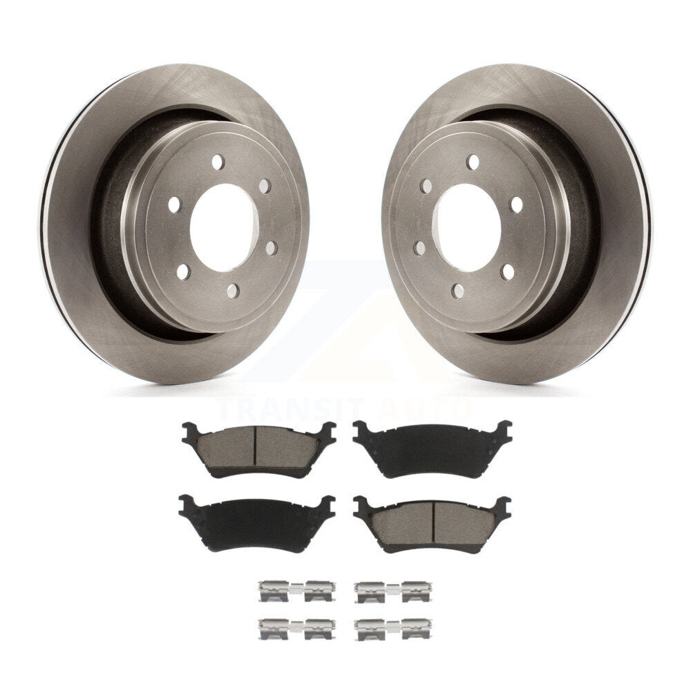 Rear Disc Brake Rotors And Ceramic Pads Kit For Ford F-150