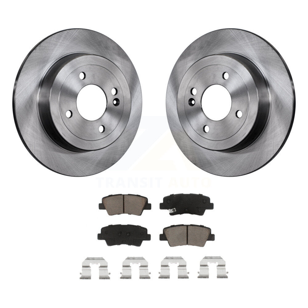 Rear Disc Brake Rotors And Ceramic Pads Kit For Hyundai Accent Kia Rio