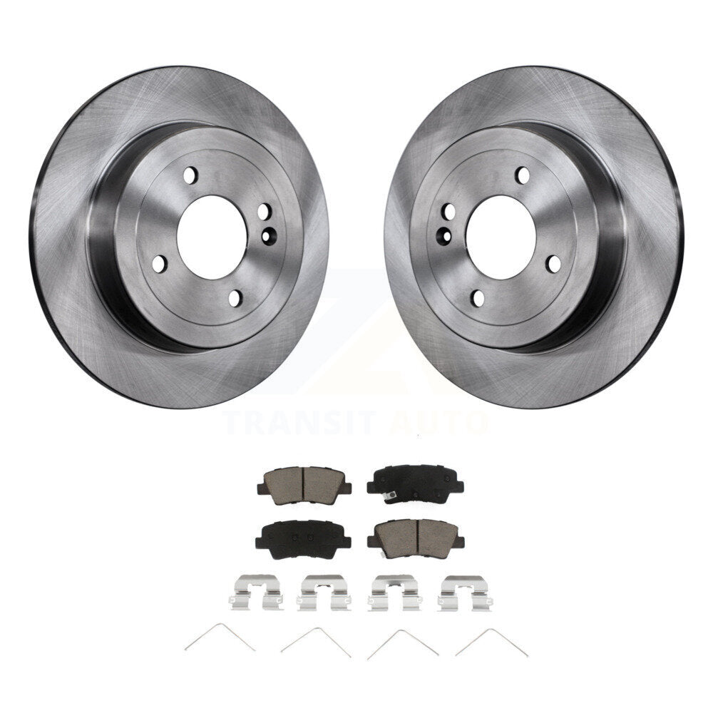 Rear Disc Brake Rotors And Ceramic Pads Kit For Hyundai Accent Kia Rio