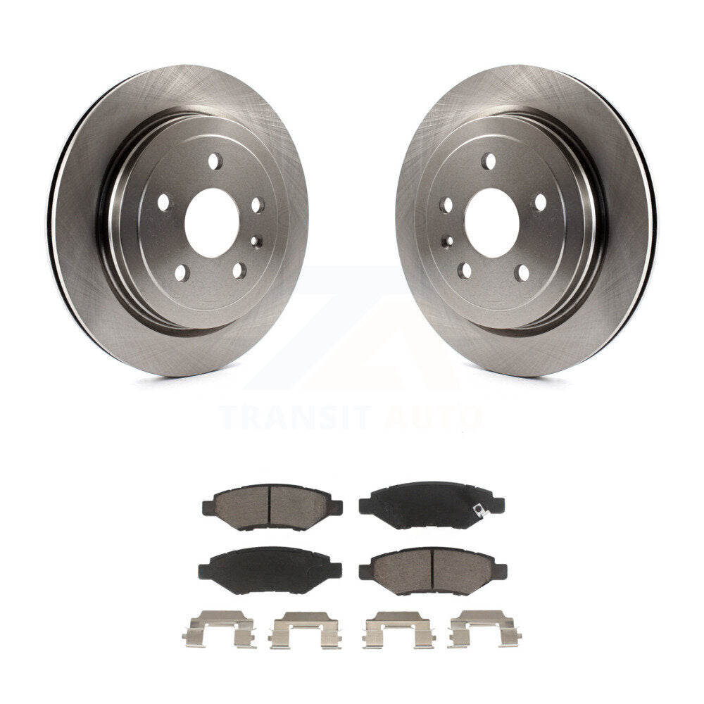 Rear Disc Brake Rotors And Ceramic Pads Kit For Chevrolet Camaro Cadillac CTS