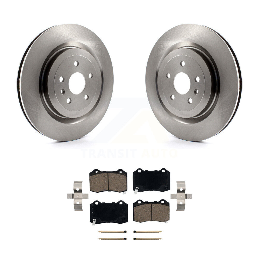 Rear Disc Brake Rotors And Ceramic Pads Kit For Chevrolet Camaro Cadillac CTS