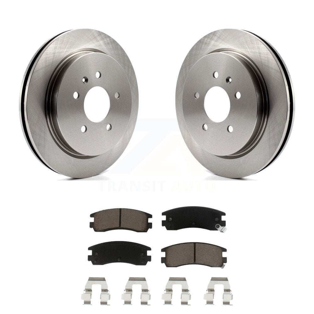 Rear Brake Rotors & Ceramic Pad Kit For 03-04 Cadillac Seville With Vented Rotor