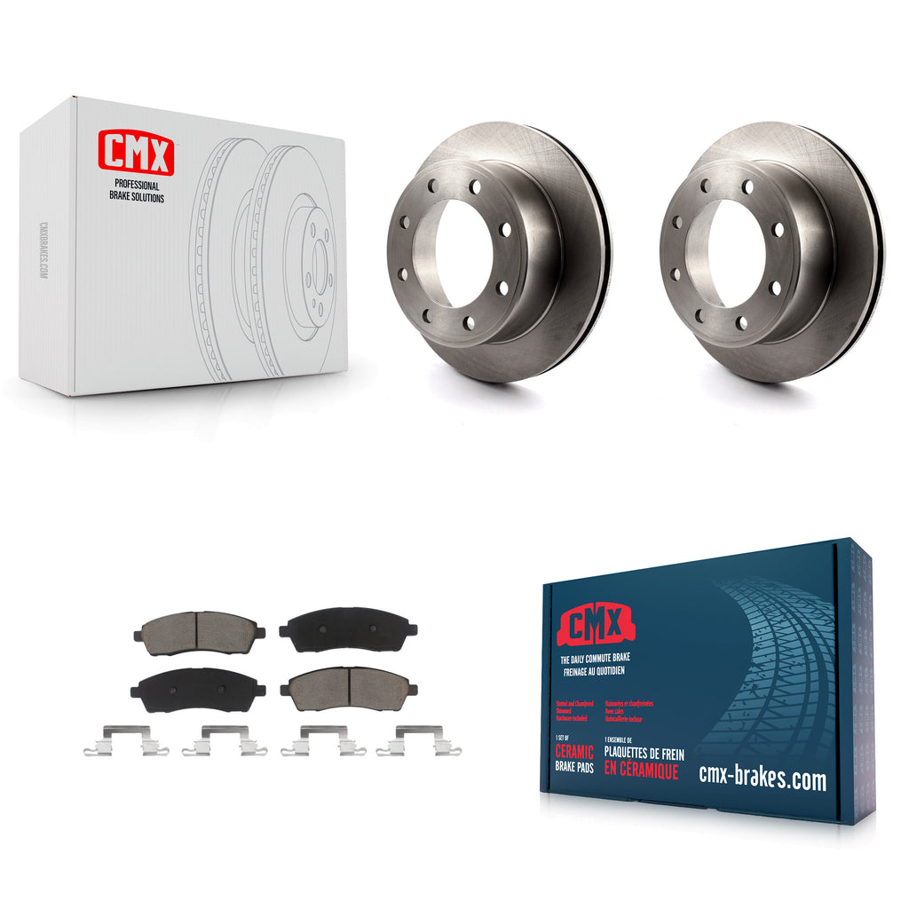 Rear Disc Brake Rotors Ceramic Pad Kit For Ford F-250 Super Duty F-350 Excursion