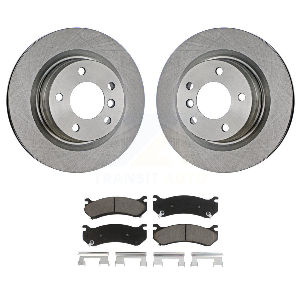 Rear Brake Rotor Ceramic Pad Kit For Chevrolet Silverado 2500 HD GMC Sierra 3500