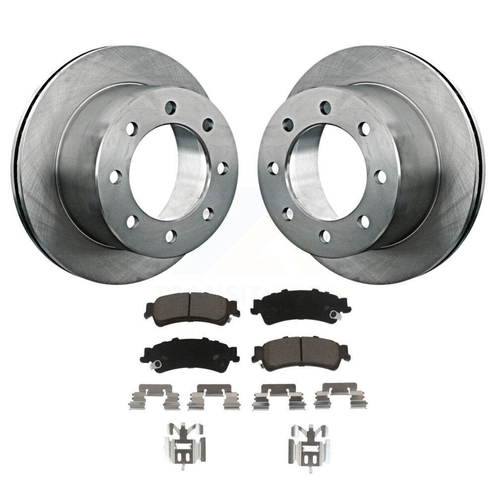 Rear Disc Brake Rotors & Ceramic Pad Kit For Chevrolet Silverado 3500 GMC Sierra