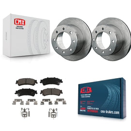 [Rear] 2001 GMC Sierra 3500 Chevrolet Silverado Premium OE Brake Rotors & Ceramic Pads Kit For Max Braking