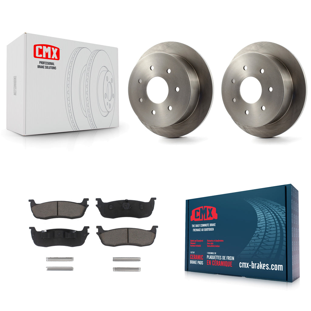 Rear Disc Brake Rotors And Ceramic Pads Kit For Ford F-150 F-250 HD