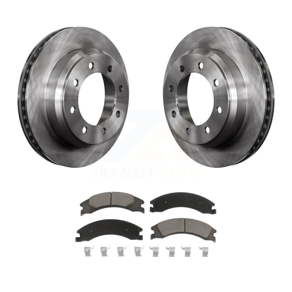 Rear Brake Rotor Ceramic Pad Kit For Ford E-350 Super Duty E-250 E-150 Econoline