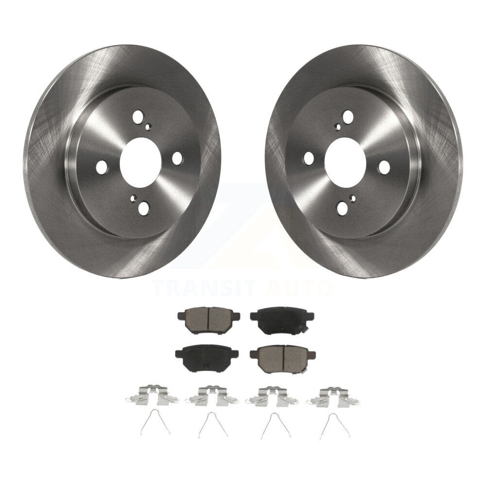 Rear Disc Brake Rotors And Ceramic Pads Kit For 2012-2018 Toyota Yaris