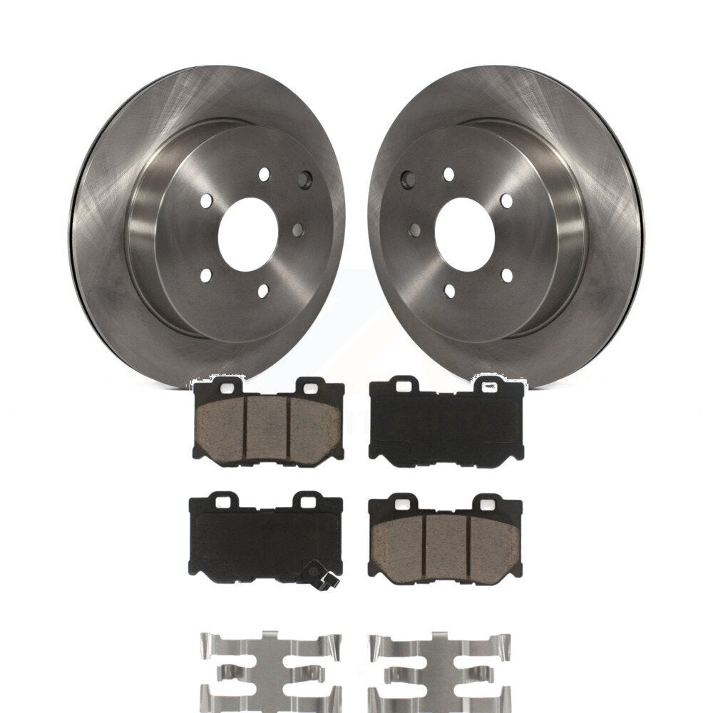 Rear Disc Brake Rotors And Ceramic Pads Kit For INFINITI Q50 Q60 Q70