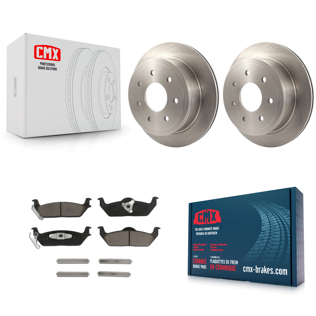 Rear Disc Brake Rotors And Ceramic Pads Kit For Ford F-150 Lincoln Mark LT