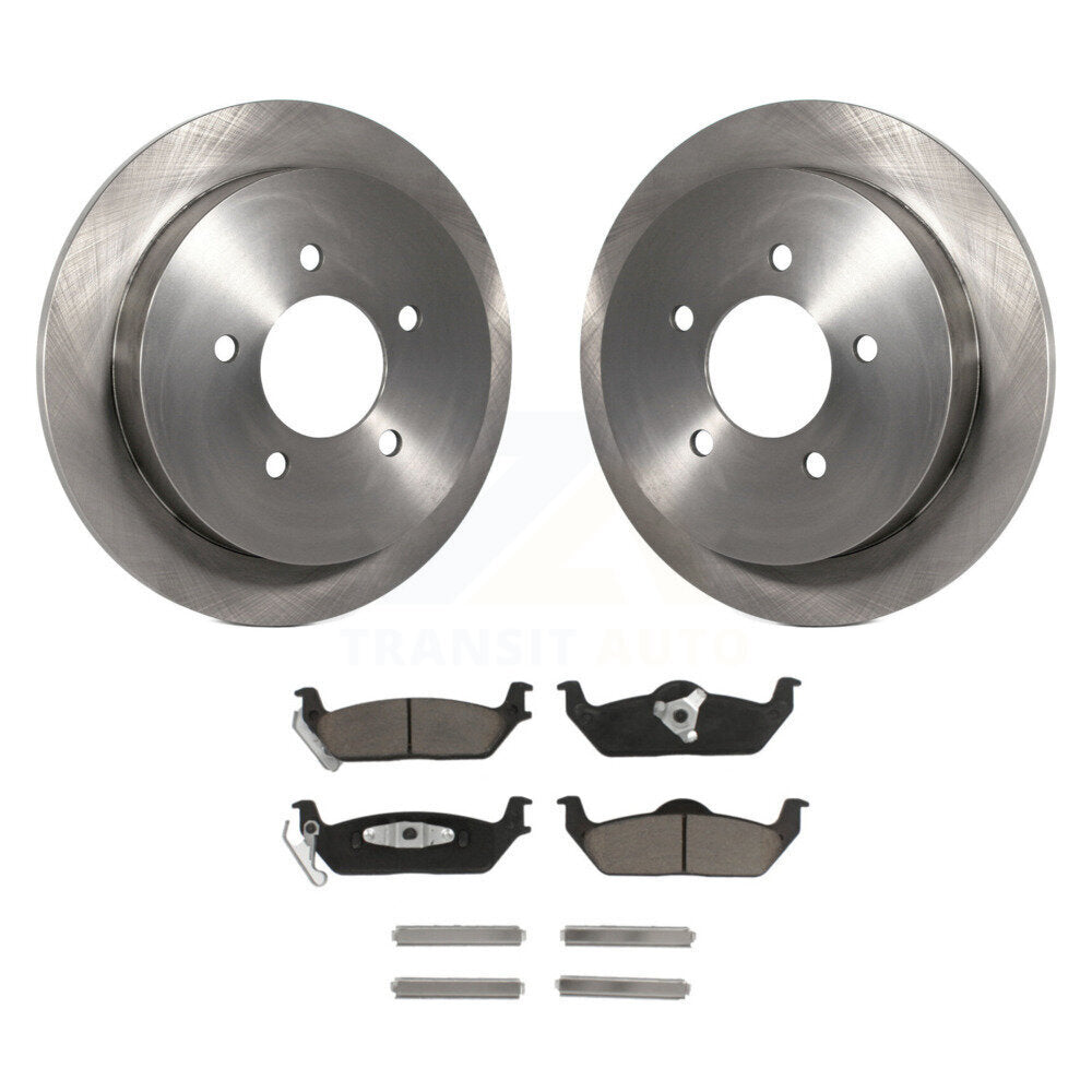 Rear Disc Brake Rotors And Ceramic Pads Kit For Ford F-150