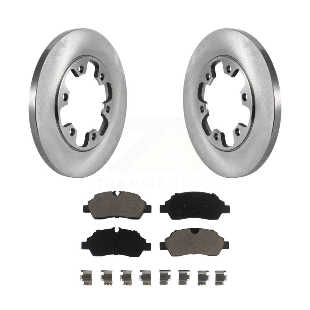 Rear Brake Rotor Ceramic Pad Kit For 15-19 Ford Transit-350 HD With 6 Lug Wheels