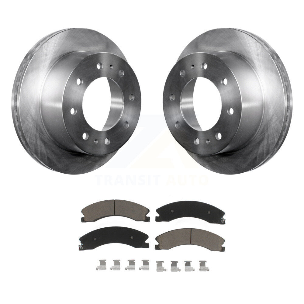 Rear Brake Rotor Ceramic Pad Kit For Chevrolet Silverado 2500 HD GMC Sierra 3500