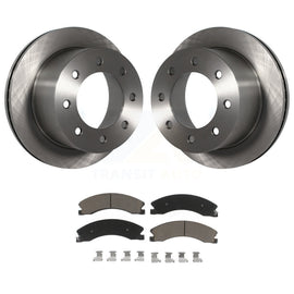 Rear Disc Brake Rotor Ceramic Pad Kit For Chevrolet Silverado 3500 HD GMC Sierra