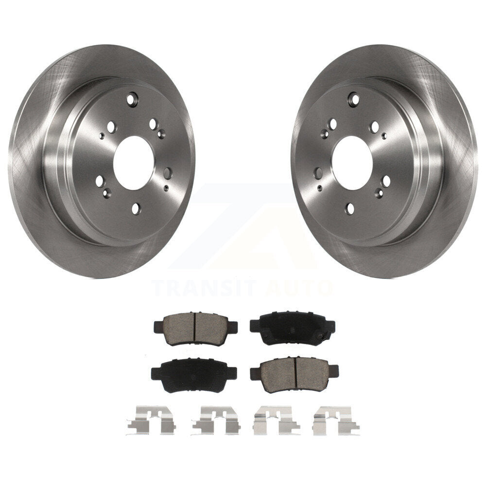 Rear Disc Brake Rotors And Ceramic Pads Kit For 2005-2010 Honda Odyssey