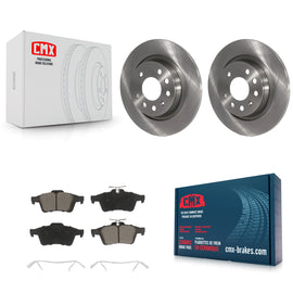 Rear Disc Brake Rotors And Ceramic Pads Kit For Saab 9-3 9-3X With Solid Rotor