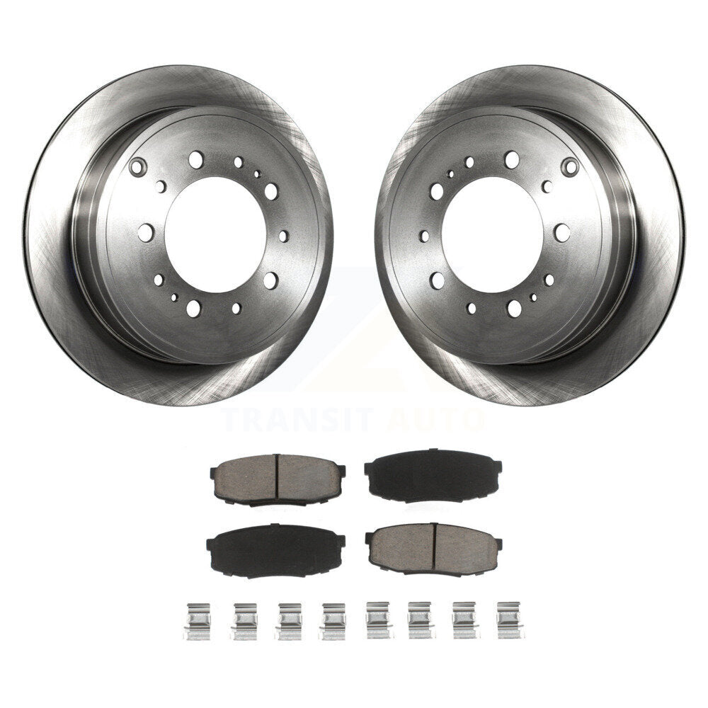 Rear Disc Brake Rotor Ceramic Pad Kit For Toyota Tundra Sequoia Lexus LX570 Land