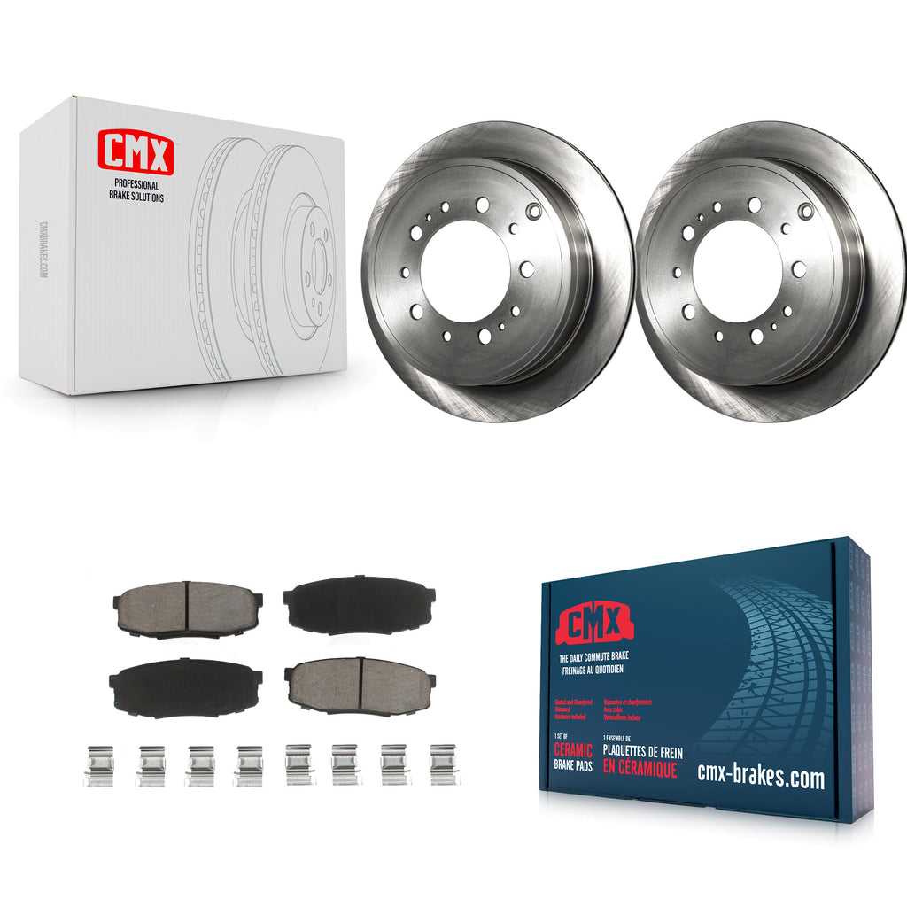 Rear Disc Brake Rotor Ceramic Pad Kit For Toyota Tundra Sequoia Lexus LX570 Land
