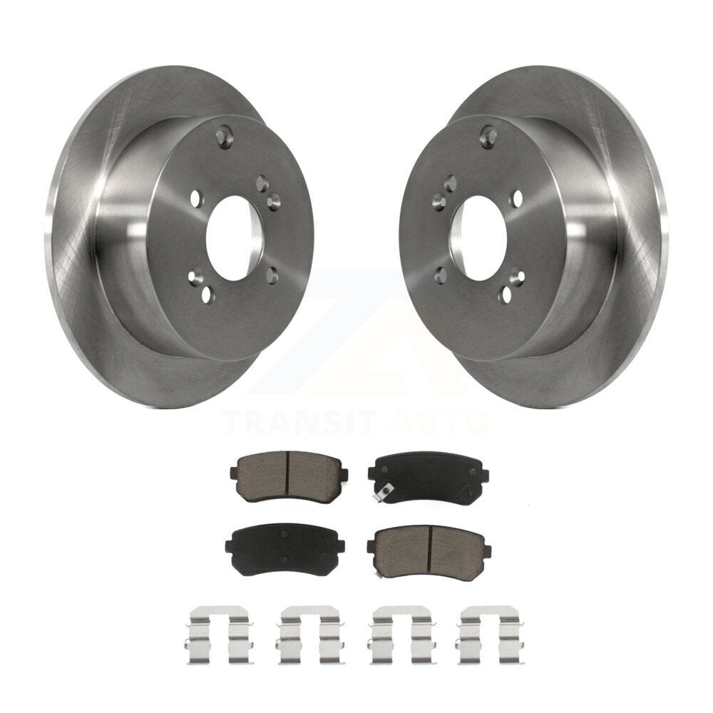 Rear Disc Brake Rotors Ceramic Pad Kit For 2006-2010 Hyundai Accent Kia Rio Rio5