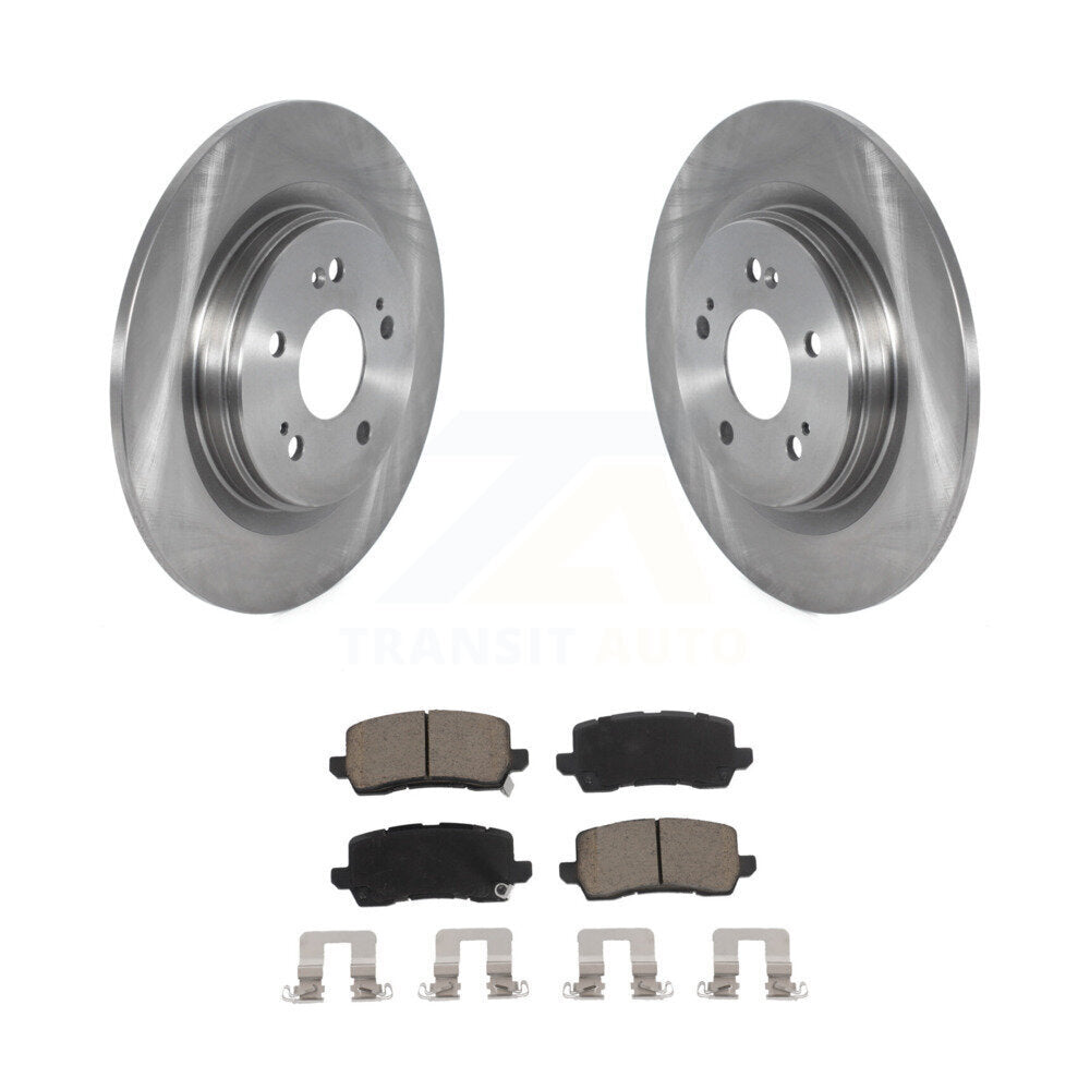 Rear Disc Brake Rotors And Ceramic Pads Kit For 2018-2023 Honda Odyssey