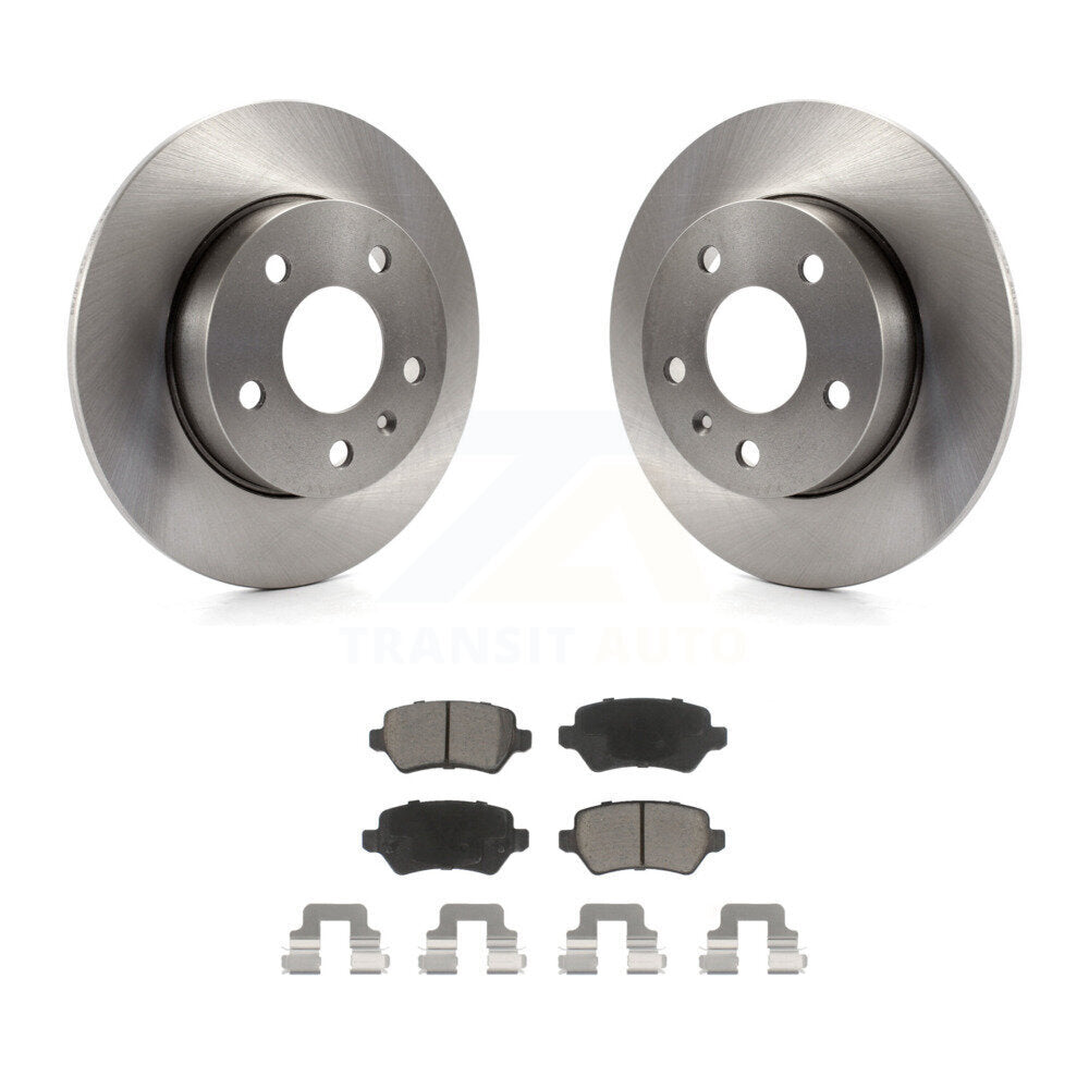 Rear Disc Brake Rotors And Ceramic Pads Kit For 2008-2009 Saturn Astra