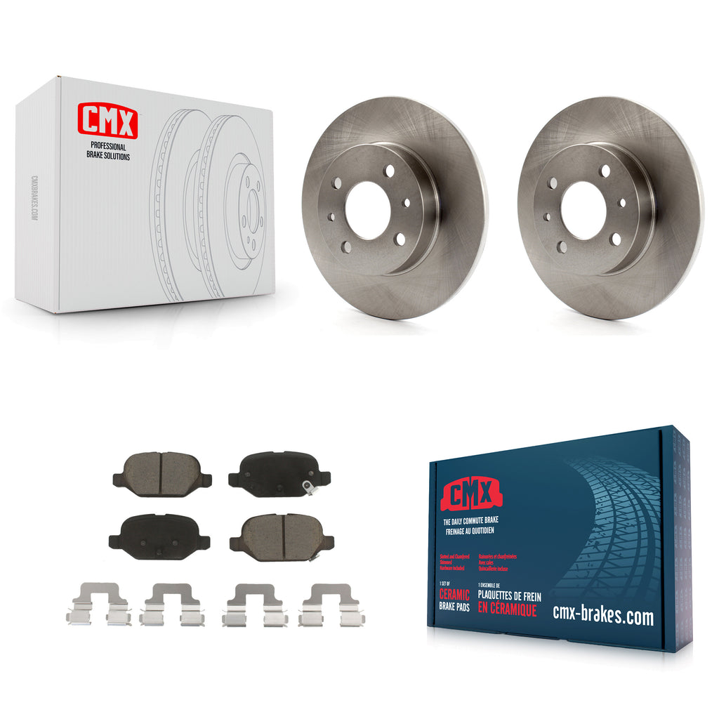 Rear Disc Brake Rotors And Ceramic Pads Kit For Fiat 500