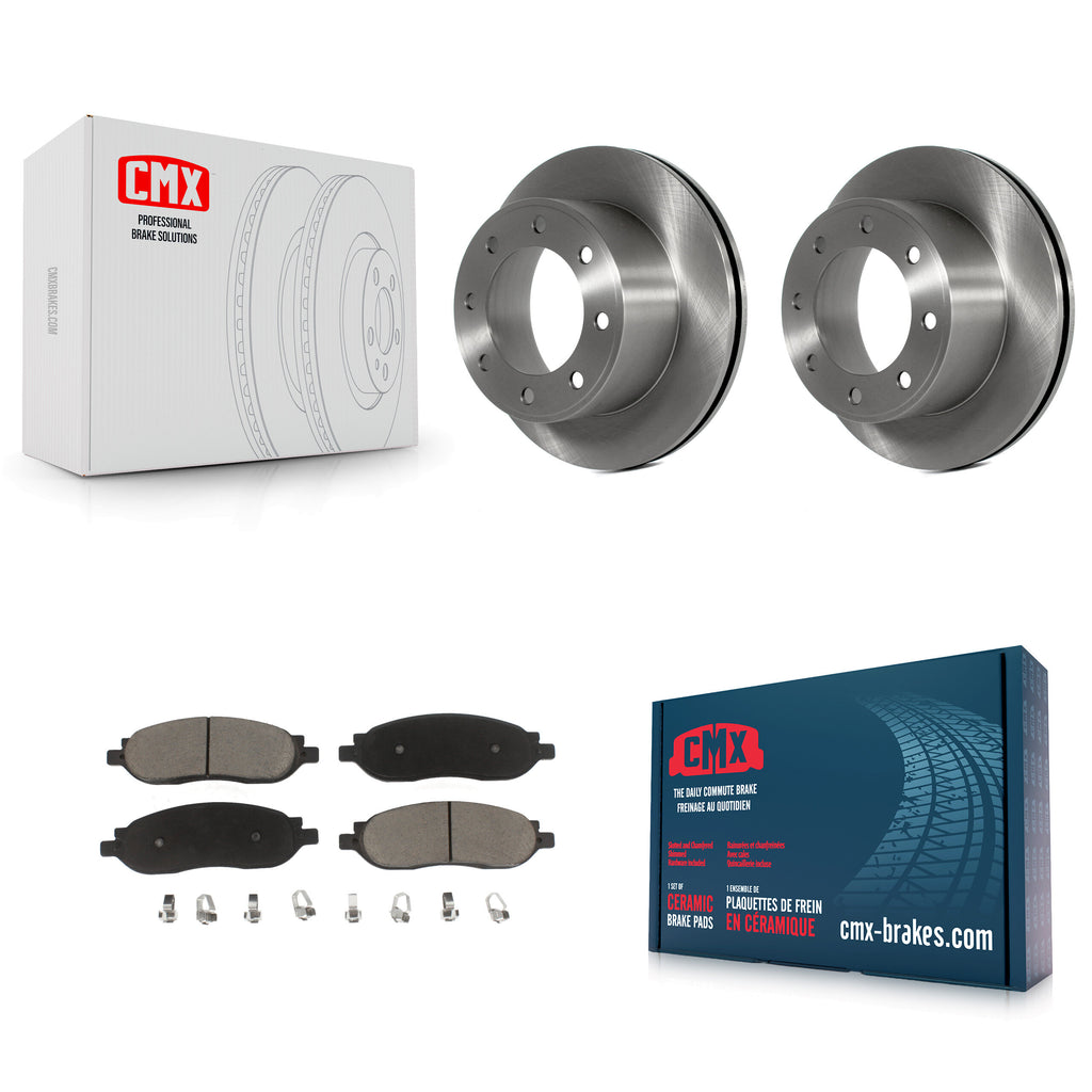 Rear Disc Brake Rotors Ceramic Pad Kit For 2005-2007 Ford F-350 Super Duty F-250
