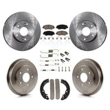 Front Rear Disc Brake Rotors Ceramic Pad And Drum Kit (7Pc) For Honda Accord Fit