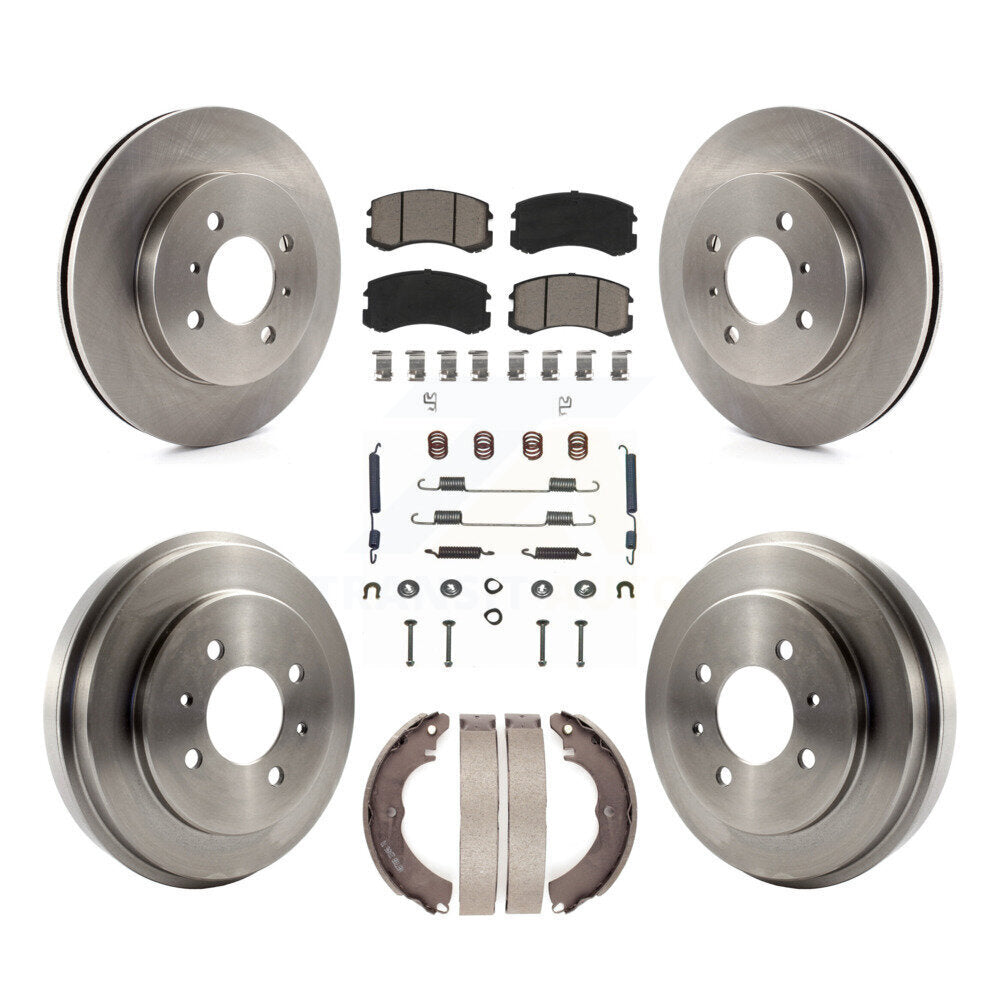 Front Rear Disc Brake Rotor Ceramic Pad And Drum Kit (7Pc) For Mitsubishi Lancer