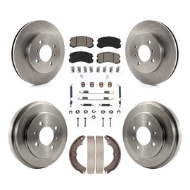 Front Rear Disc Brake Rotor Ceramic Pad And Drum Kit (7Pc) For Mitsubishi Lancer