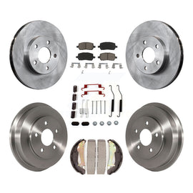 Front Rear Disc Brake Rotors Ceramic Pad And Drum Kit (7Pc) For Chevrolet Cobalt