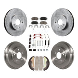 Front Rear Disc Brake Rotors Ceramic Pad And Drum Kit (7Pc) For Chevrolet Cobalt