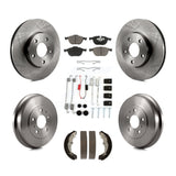 Front Rear Disc Brake Rotors Ceramic Pad Drum Kit (7Pc) For Ford Focus FMSI=1004