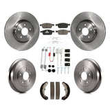 Front Rear Brake Rotor Ceramic Pad Drum Kit (7Pc) For 13 Ford Focus ST FMSI=1004